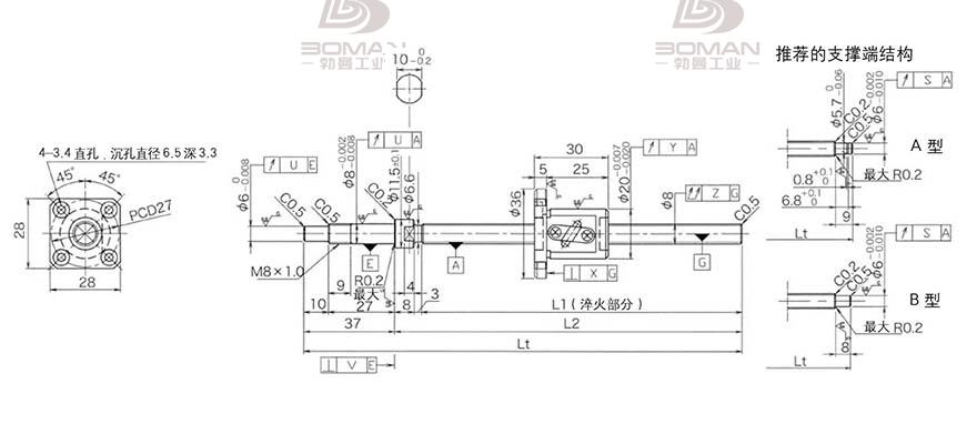 KURODA GP0802DS-AAFR-0250B-C3F 回路数 黑田丝杆